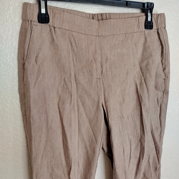 NWT J Jill Linen Stretch Pull On Ankle Pant in Saddle/Khaki Tan sz S petite - Picture 5 of 9